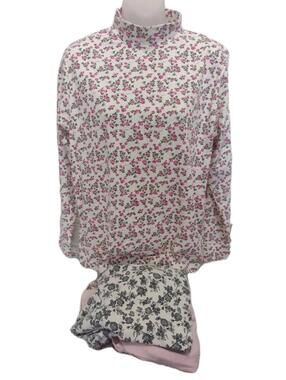 Lot Of 4 Vintage Turtleneck Mock Neck Long Sleeve Shirts Sz L/XL Floral Pattern